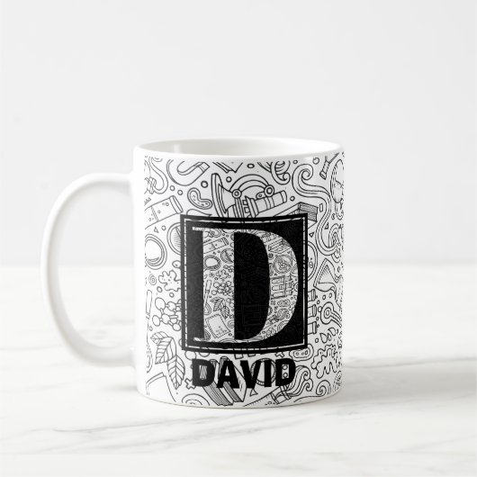 Science Custom Monogram - Letter D Coffee Mok (Links)