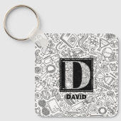 Science Custom Monogram - Letter D Sleutelhanger (Voorkant)