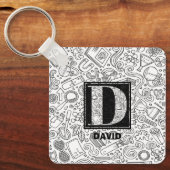 Science Custom Monogram - Letter D Sleutelhanger (Voorkant)