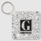 Science Custom Monogram - Letter G Sleutelhanger (Voorkant)