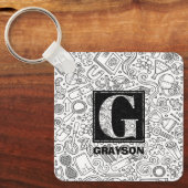 Science Custom Monogram - Letter G Sleutelhanger (Voorkant)