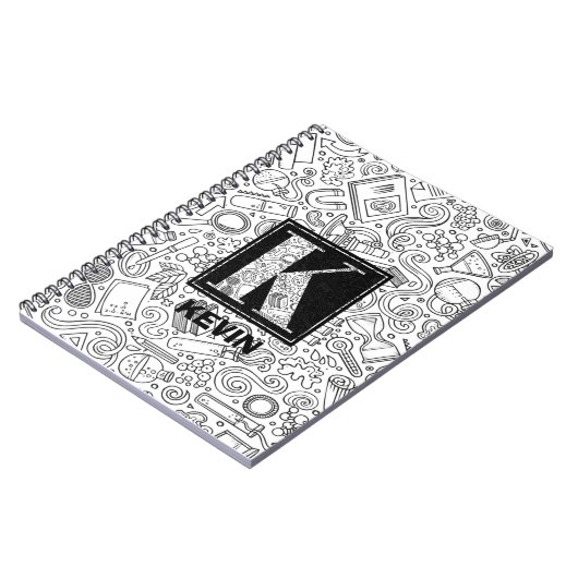 Science Custom Monogram - Letter K Notitieboek (Linkerzijde)