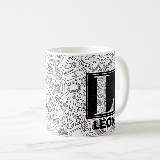 Science Custom Monogram - Letter L Coffee Mok (Voorkant rechts)