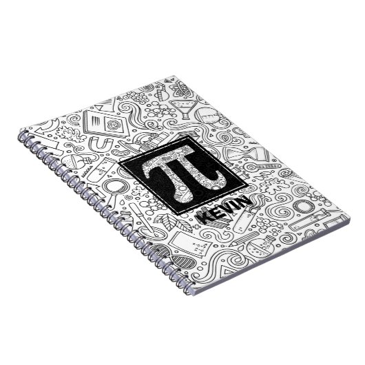 Science Custom Monogram - Pi Symbol Notitieboek (Rechterzijde)