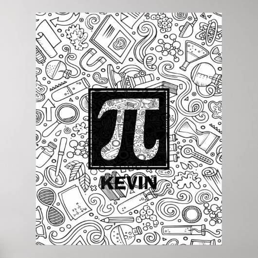 Science Custom Monogram - Pi Symbol Poster (Voorkant)