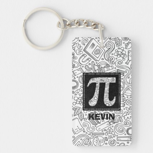 Science Custom Monogram - Pi Symbol Sleutelhanger (Voorkant)