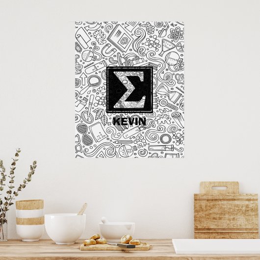 Science Custom Monogram - Sigma Symbol Poster (Keuken)