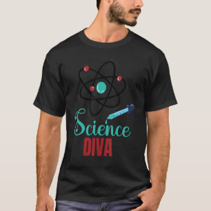 Science Diva Docent Wetenschappelijke Leraar Terug T-shirt