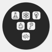 Science Elements Items Ronde Sticker (Voorkant)