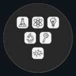 Science Elements Items Ronde Sticker<br><div class="desc">Cool Science Design featuring several science related elements. A perfect match for every scientist,  science student,  science teacher and science lover.</div>