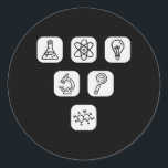 Science Elements Items Ronde Sticker<br><div class="desc">Cool Science Design featuring several science related elements. A perfect match for every scientist,  science student,  science teacher and science lover.</div>