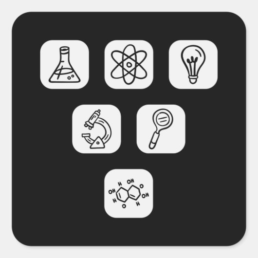 Science Elements Items Vierkante Sticker (Voorkant)