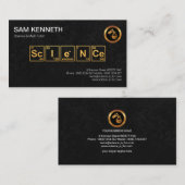 Science Elements Periodic Table Black Grunge Visitekaartje (Voorkant / Achterkant)