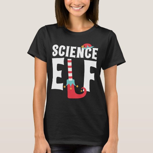 Science Elf Schattige FunnyTeacher Kerstkostuum T-shirt (Voorkant)