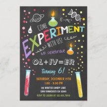 Science Experiment Birthday Invitation Boy