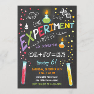 Science Experiment Birthday Invitation Boy Kaart