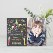 Science Experiment Birthday Invitation Boy Kaart (Staand voorkant)