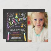 Science Experiment Birthday Invitation Girl Kaart (Voorkant / Achterkant)