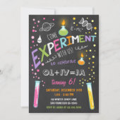 Science Experiment Birthday Invitation Girl Kaart (Voorkant)
