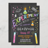 Science Experiment Birthday Invitation Girl Kaart (Voorkant / Achterkant)