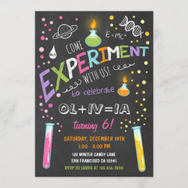 Science Experiment Birthday Invitation Girl Kaart