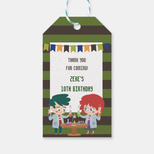 Science Experiment Birthday Party DNA Molecule Cadeaulabel (Voorkant)