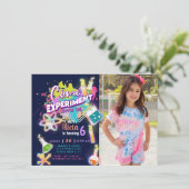 Science Experiment Invitation with Foto Kaart (Staand voorkant)
