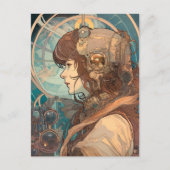 Science Fantasy Sci-Fi Art Nouveau Lady Briefkaart (Voorkant)