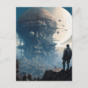 Science Fiction Alien City Landscape Sci Fi Briefkaart