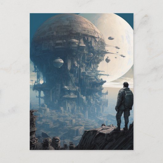 Science Fiction Alien City Landscape Sci Fi Briefkaart (Voorkant)