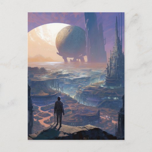 Science Fiction Alien City Landscape Sci Fi Briefkaart (Voorkant)