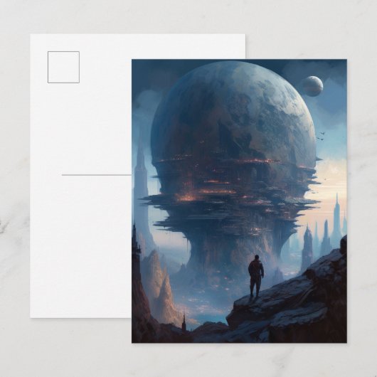 Science Fiction Alien City Landscape Sci Fi Briefkaart (Voorkant / Achterkant)