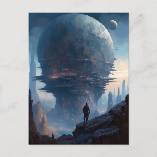 Science Fiction Alien City Landscape Sci Fi Briefkaart (Voorkant)