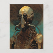 Science Fiction Alien Wearing Helmet Mask Briefkaart (Voorkant)