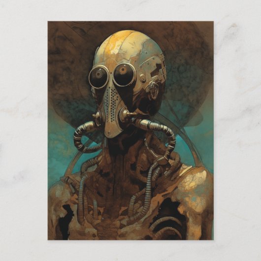 Science Fiction Alien Wearing Helmet Mask Briefkaart (Voorkant)