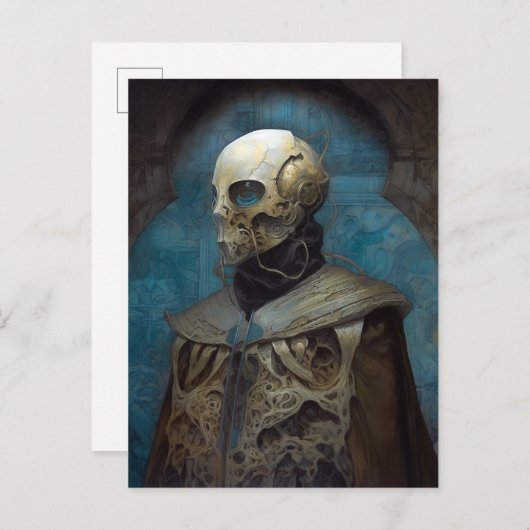 Science Fiction Alien Wearing Helmet Mask Briefkaart (Voorkant / Achterkant)