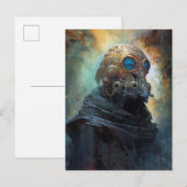 Science Fiction Alien Wearing Helmet Mask Briefkaart (Voorkant / Achterkant)