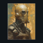 Science Fiction Alien Wearing Helmet Mask Briefkaart<br><div class="desc">Fantasy art producten van The Lunarium.</div>