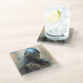 Science Fiction Alien Wearing Helmet Mask Glazen Onderzetter (Schuin)