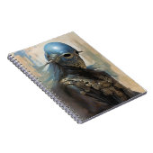 Science Fiction Alien Wearing Helmet Mask Notitieboek (Rechterzijde)