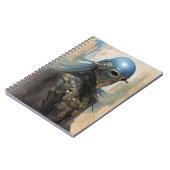 Science Fiction Alien Wearing Helmet Mask Notitieboek (Linkerzijde)