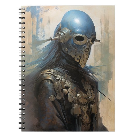 Science Fiction Alien Wearing Helmet Mask Notitieboek (Voorkant)