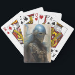 Science Fiction Alien Wearing Helmet Mask Pokerkaarten<br><div class="desc">Fantasy art producten van The Lunarium.</div>