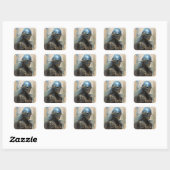 Science Fiction Alien Wearing Helmet Mask Vierkante Sticker (Vel)
