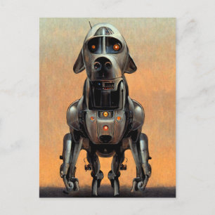 Science Fiction Art   Portret van een Robot Dog Briefkaart