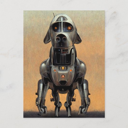 Science Fiction Art | Portret van een Robot Dog Briefkaart (Voorkant)