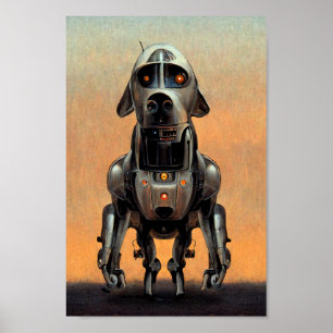 Science Fiction Art   Portret van een Robot Dog Poster