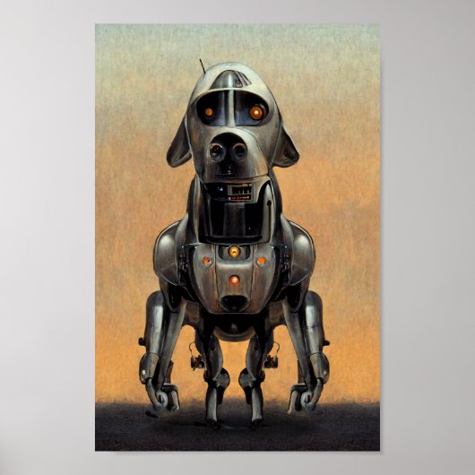 Science Fiction Art | Portret van een Robot Dog Poster (Voorkant)