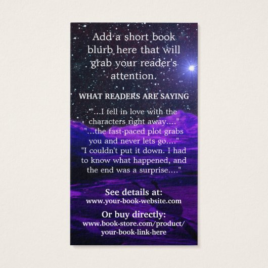 Science-Fiction Author Promotion Big Book Hoesje Visitekaartje (Achterkant)