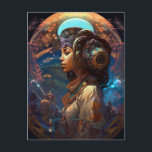 Science Fiction Black Woman Afrofuturism Briefkaart<br><div class="desc">Fantasy,  Sci-fi & Horror kunst van het Lunarium.</div>